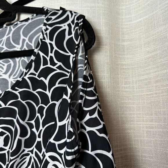 2/$30 Stacey Summers Vintage Blouson Top 2X Cold Shoulder Floral Stretch Y2K - Picture 6 of 9